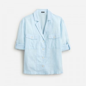 Camisas J.Crew Camp-collar featherweight linen blend Mujer Fresh Air España | DOBFHL697