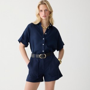Camisas J.Crew Capitaine Mujer Azul Marino España | OTVJNG458