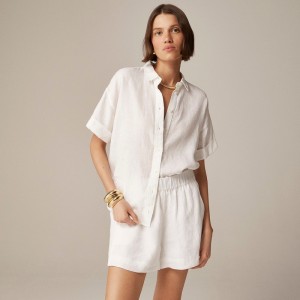 Camisas J.Crew Capitaine Mujer Blancas España | GMJTLH963