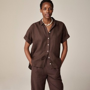 Camisas J.Crew Capitaine Mujer Chocolate Oscuro España | QKOSGI305