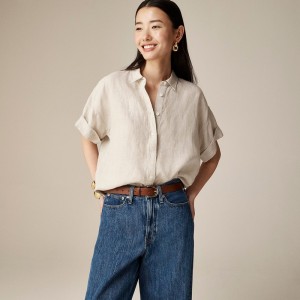 Camisas J.Crew Capitaine Mujer Flax España | JIRDCX394