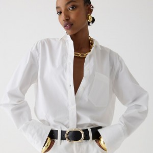 Camisas J.Crew Collection garçon embellished Mujer Blancas España | WBXLNK741