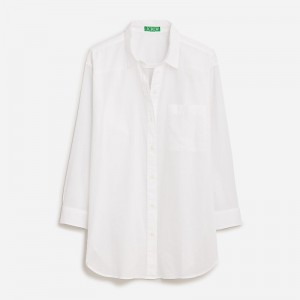 Camisas J.Crew Cotton voile beach Mujer Blancas España | FJLNRC982