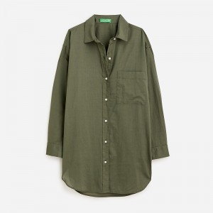 Camisas J.Crew Cotton voile beach Mujer Cool Cypress España | ZQSURW029