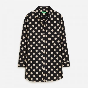 Camisas J.Crew Cotton voile beach Mujer Negras España | JXTNHG016