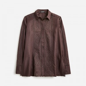 Camisas J.Crew Garçon classic Mujer Chocolate Oscuro España | XOGTDU406