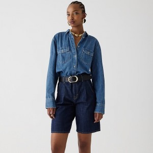 Camisas J.Crew Garçon classic chambray Mujer Azules España | JIYQFT859