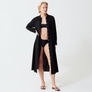 Camisas J.Crew Long beach Mujer Negras España | NRHGWF215