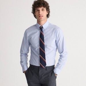 Camisas J.Crew Ludlow Premium fine cotton with button-down collar Hombre Azules España | YNWCZS483