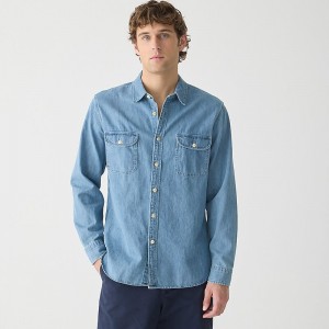 Camisas J.Crew Midweight denim Hombre Azules España | PMUIZF516