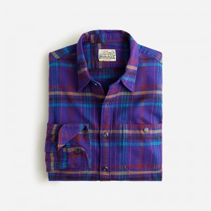 Camisas J.Crew Midweight flannel Hombre Azules España | WNJHMS103