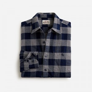 Camisas J.Crew Midweight flannel Hombre Gris Azul Marino España | CGWXRL362
