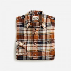 Camisas J.Crew Midweight flannel Hombre Marrones España | HZFWLU185
