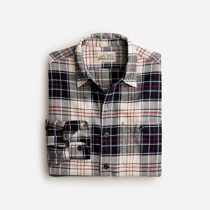 Camisas J.Crew Midweight flannel Hombre Negras España | JQWXZV504