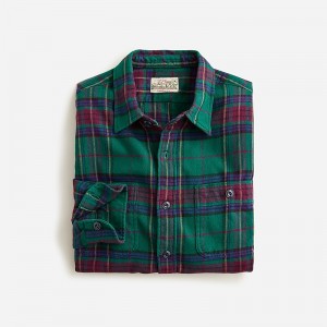 Camisas J.Crew Midweight flannel Hombre Verde España | FGYSIL854