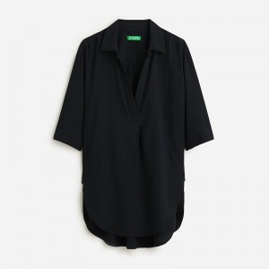 Camisas J.Crew Popover Mujer Negras España | ZFCHIA648