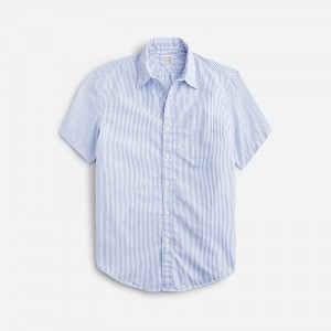 Camisas J.Crew Relaxed short-sleeve midweight denim Hombre Azules Blancas España | TFDMRA759