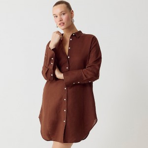 Camisas J.Crew Relaxed-fit beach Mujer Roasted Cocoa España | WCNYUL908