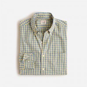 Camisas J.Crew Secret Wash cotton poplin Hombre Amarillo Azules España | KMGRSC137