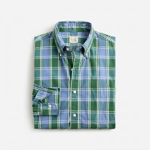 Camisas J.Crew Secret Wash cotton poplin Hombre Azules Verde España | DOPSZI610