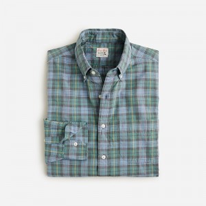 Camisas J.Crew Secret Wash cotton poplin Hombre Azules Verde España | DEVUQR971