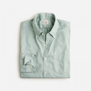 Camisas J.Crew Secret Wash cotton poplin Hombre Verde España | IJQLSW965