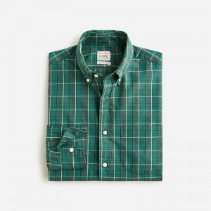 Camisas J.Crew Secret Wash cotton poplin Hombre Cole Tattersall Pine Mu España | NAFDOC182