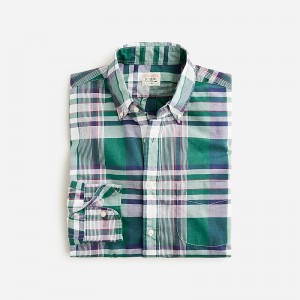 Camisas J.Crew Secret Wash cotton poplin Hombre Verde España | WUZQLG705