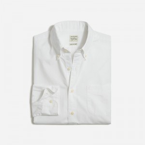 Camisas J.Crew Secret Wash cotton poplin Hombre Blancas España | BQPORE548