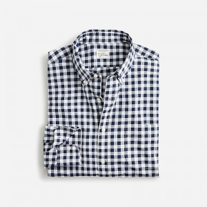 Camisas J.Crew Secret Wash organic cotton poplin Hombre Azul Marino España | VFPQBX639