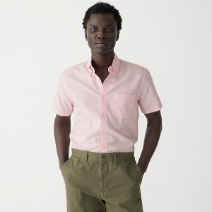 Camisas J.Crew Short-sleeve Broken-in organic cotton oxford Hombre Rosas España | ELBICS093