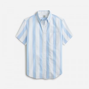 Camisas J.Crew Short-sleeve Broken-in organic cotton oxford Hombre Azules España | DIUWCB358