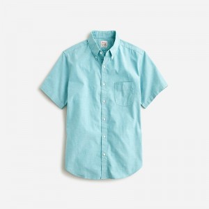 Camisas J.Crew Short-sleeve Broken-in organic cotton oxford Hombre Verde España | OYTSBQ354