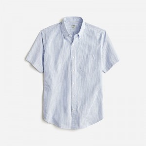Camisas J.Crew Short-sleeve Broken-in organic cotton oxford Hombre University Stripe Rain España | TVQJKM176