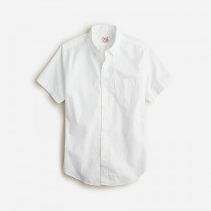 Camisas J.Crew Short-sleeve Broken-in organic cotton oxford Hombre Blancas España | SZXFQH684