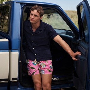 Camisas J.Crew Short-sleeve corded terry camp-collar Hombre Indigo España | KUPOMN795
