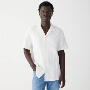 Camisas J.Crew Short-sleeve textured cotton camp-collar Hombre Ivory España | VGWEIX160