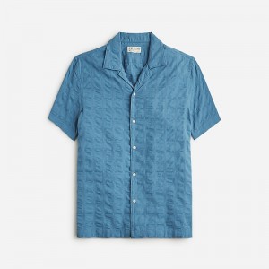 Camisas J.Crew Short-sleeve textured cotton camp-collar Hombre Dusty Sea España | HTCPFJ810