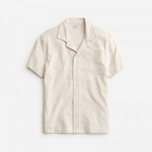 Camisas J.Crew Textured camp-collar sweater Hombre Natural España | ZWIBVU719