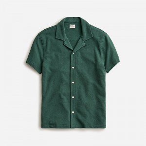 Camisas J.Crew Textured camp-collar sweater Hombre Verde España | VGQIMP386