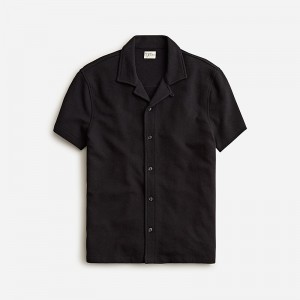 Camisas J.Crew Textured camp-collar sweater Hombre Negras España | TOMFKB706