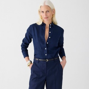 Camisas J.Crew Wren slim Mujer Azul Marino España | CIKPLN432