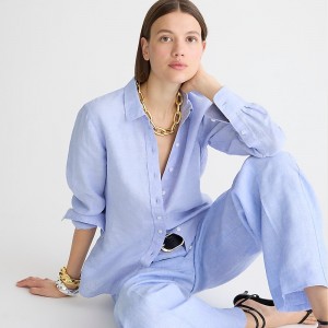 Camisas J.Crew Wren slim Mujer Azules España | GKQLYT430