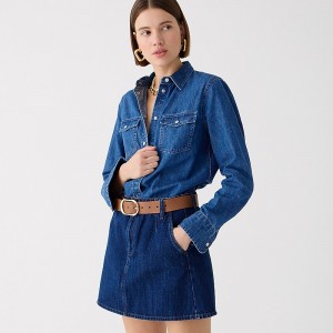 Camisas J.Crew Wren slim western chambray Mujer Azules España | VFIGUB653