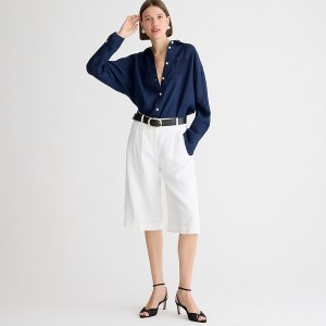 Camisas J.Crew Étienne oversized Mujer Azul Marino España | IKVQSP015