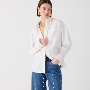 Camisas J.Crew Étienne oversized Mujer Blancas España | XHGOZS936