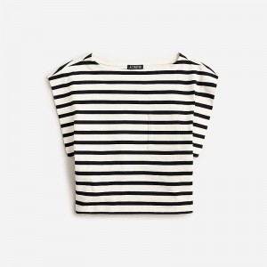 Camiseta J.Crew Boatneck muscle cotton Mujer Carter Stripe España | PJHVCR086