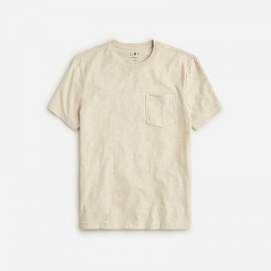 Camiseta J.Crew Broken-in pocket Hombre Hthr Ecru España | HPNLIS259