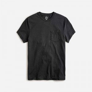 Camiseta J.Crew Broken-in short-sleeve pocket Hombre Negras España | QPUOAR952