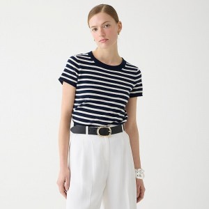 Camiseta J.Crew Cashmere relaxed Mujer Azul Marino España | SKTQLB726